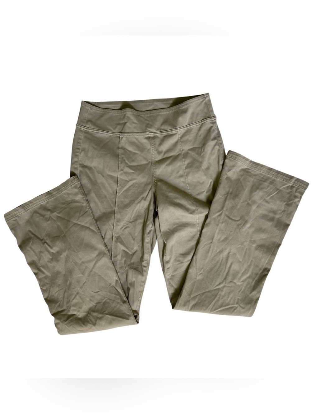 American Eagle Cargo Kick Boot Flare Leg Pull On Pants Women’s Large Tall Kahki